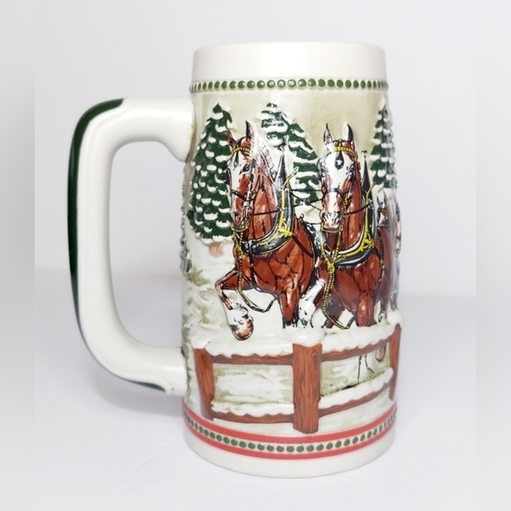 Vintage‎ Budweiser Clydesdale Collectable Holiday Beer Stein